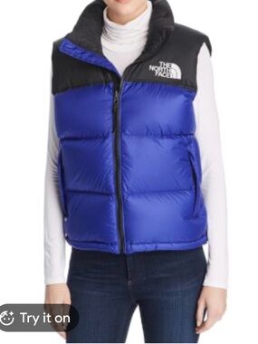 Vintage North Face Royal Blue and Black Insulated Puffer Vest